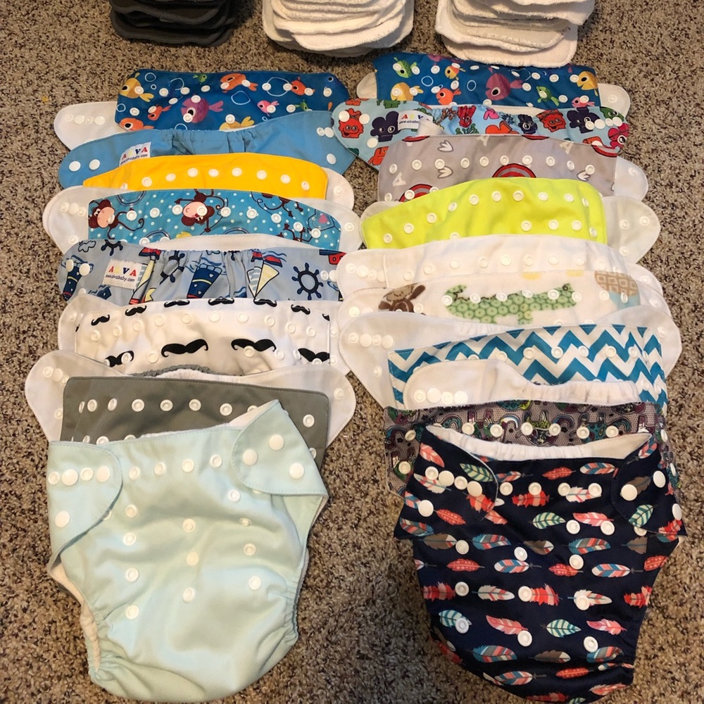Alva baby cloth diapers, size infant - toddler